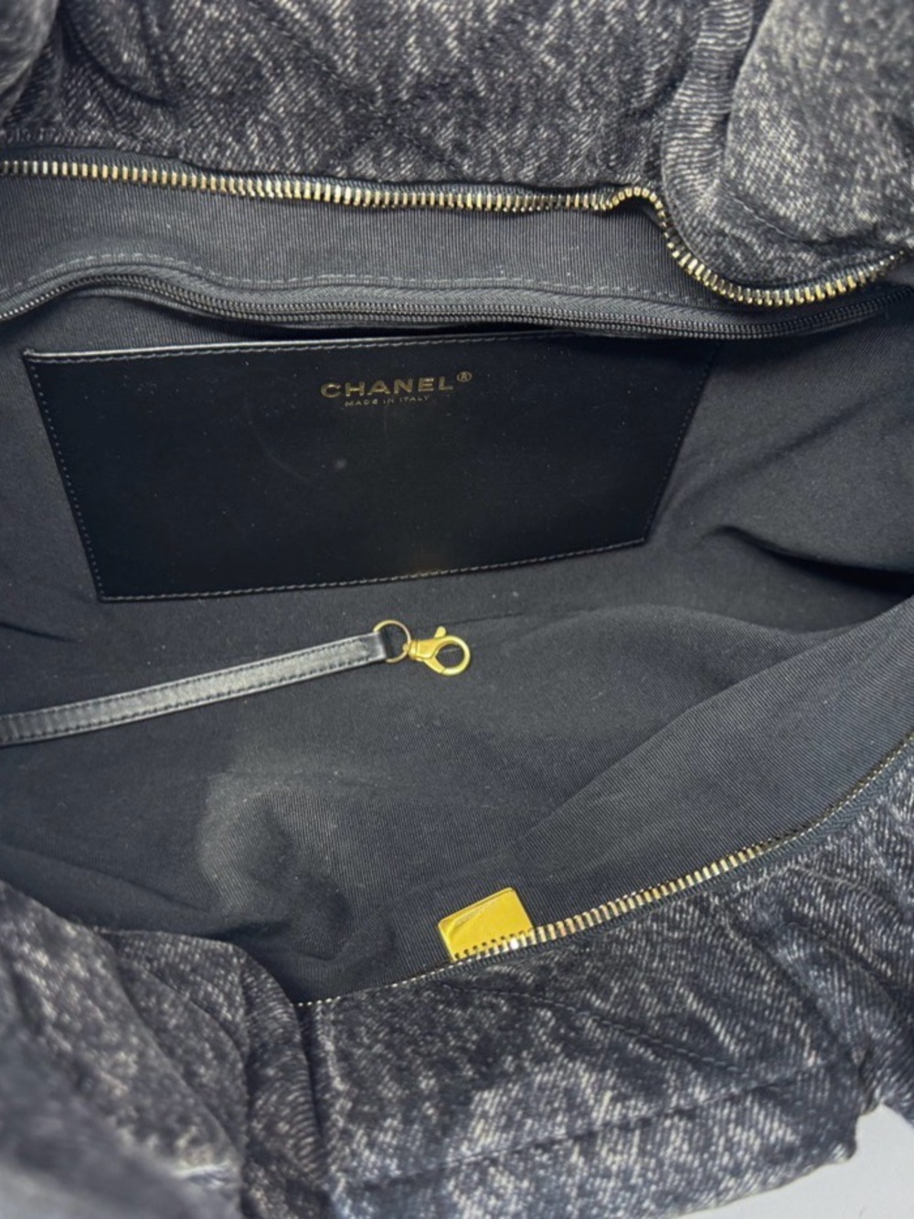 Chanel Maxi Black Washed Denim Bow Bag - Picture 9 of 12